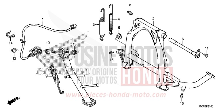 STAENDER von Integra 750 MAT GUNPOWDER BLACK METALLIC (NH436) von 2016